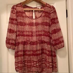 Charming Charlie Sheer Open-Back Blouse-Size Med.